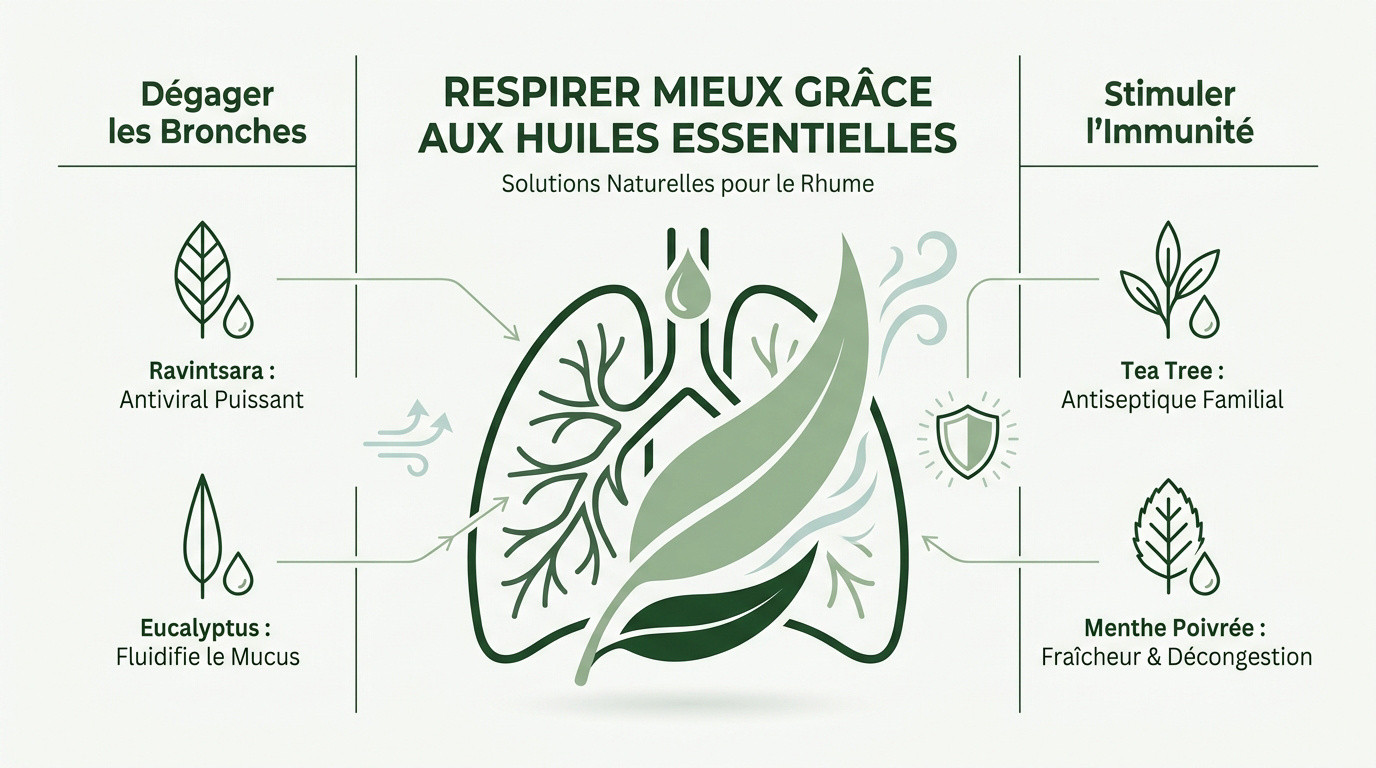 Huiles essentielles pour le rhume et la respiration