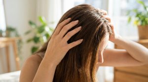 Cheveux longs et sains illustrant la pousse capillaire et les soins du cuir chevelu