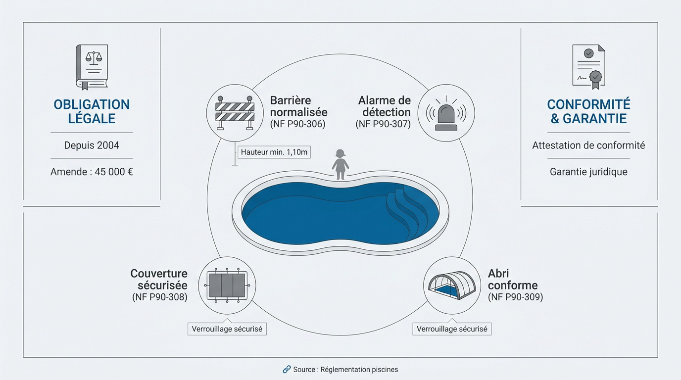 Sécurité piscine enfant et loi