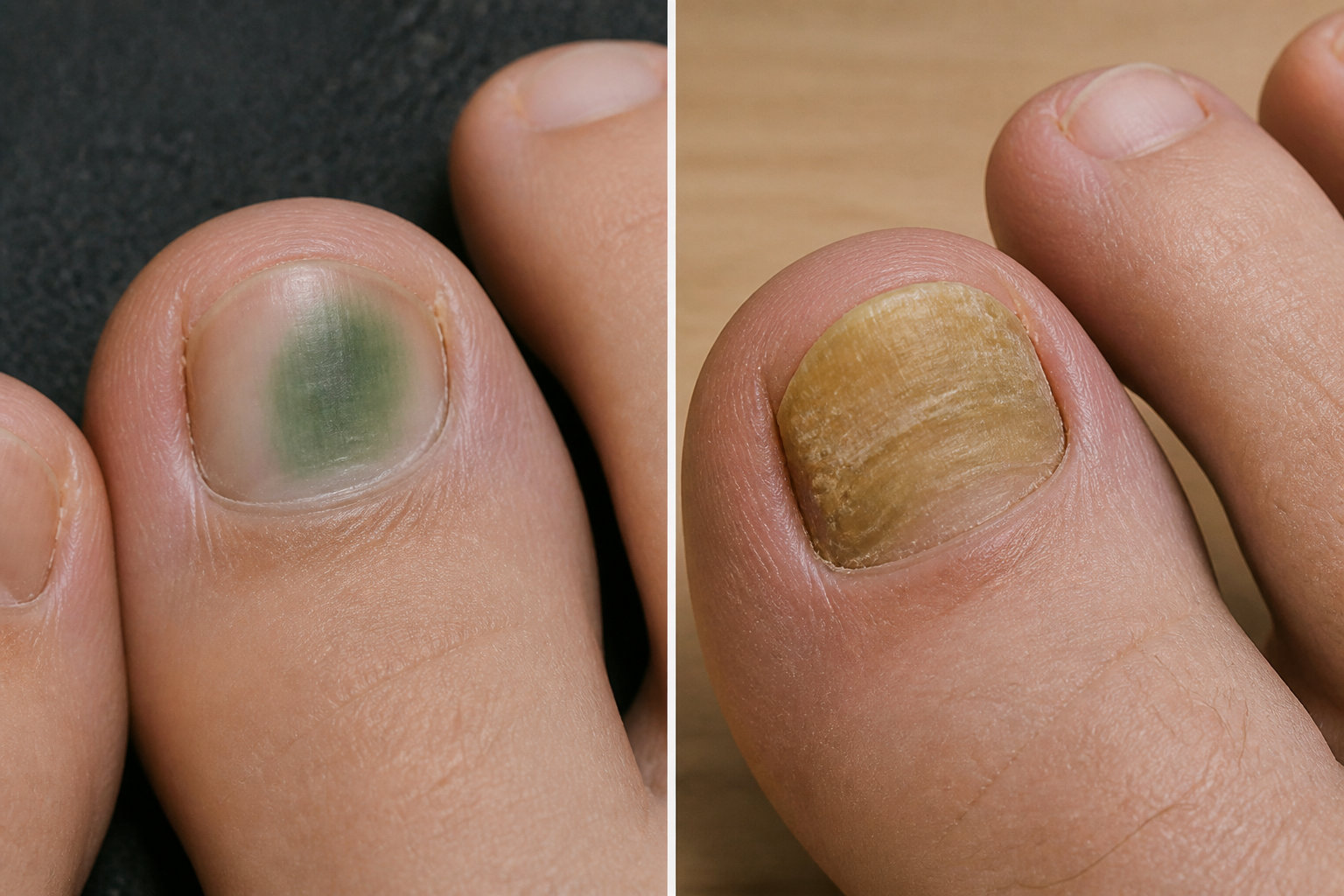 Différencier le syndrome de l'ongle vert d'une mycose