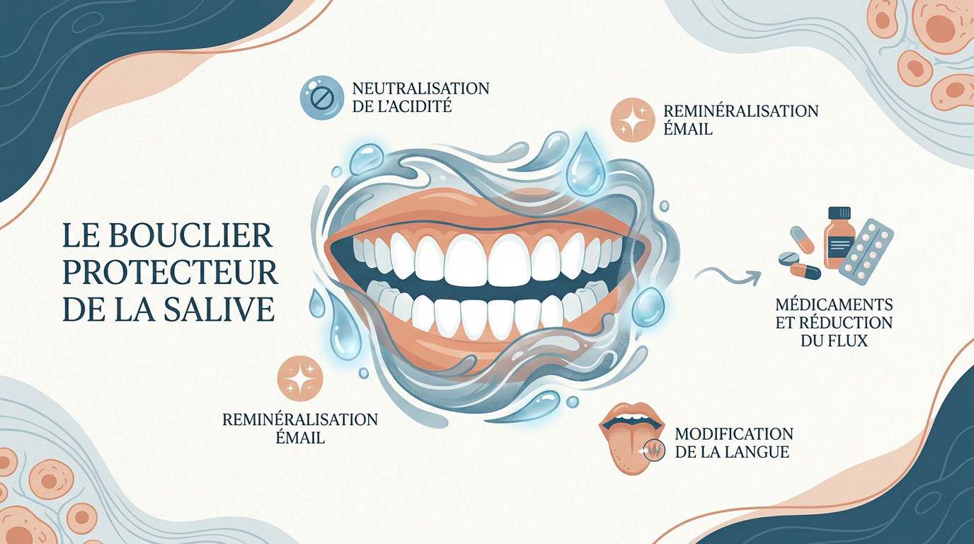 Rôle de la salive sur l'émail dentaire